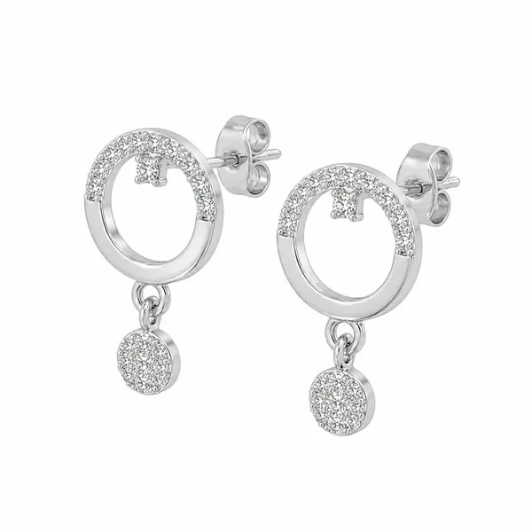 Silver_Tone_Stone_Detailed_Circle_Drop_Earrings_For_Women