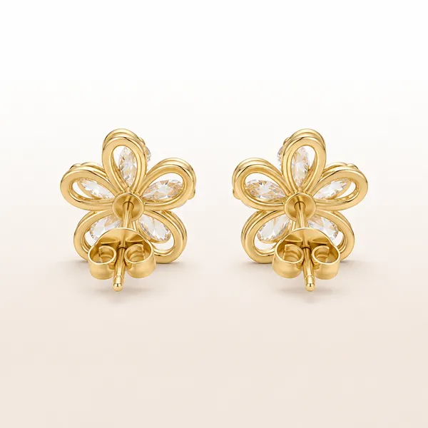 Gold_Tone_Floral_Crystal_Stud_Earrings_For_Women