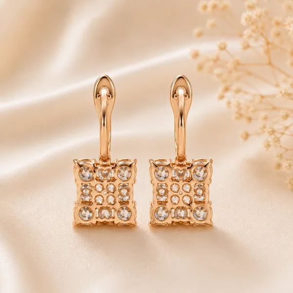 Gold_Tone_Crystal_Cluster_Drop_Earrings_For_Women
