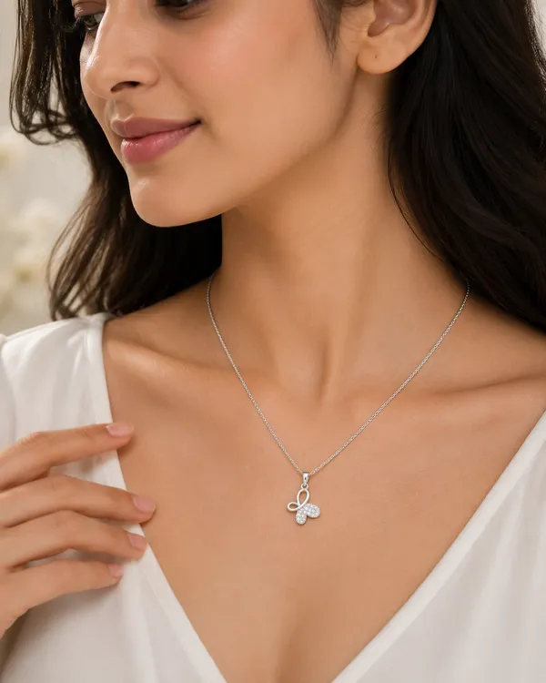 Silver_Tone_Butterfly_Pendant_Necklace_For_Women