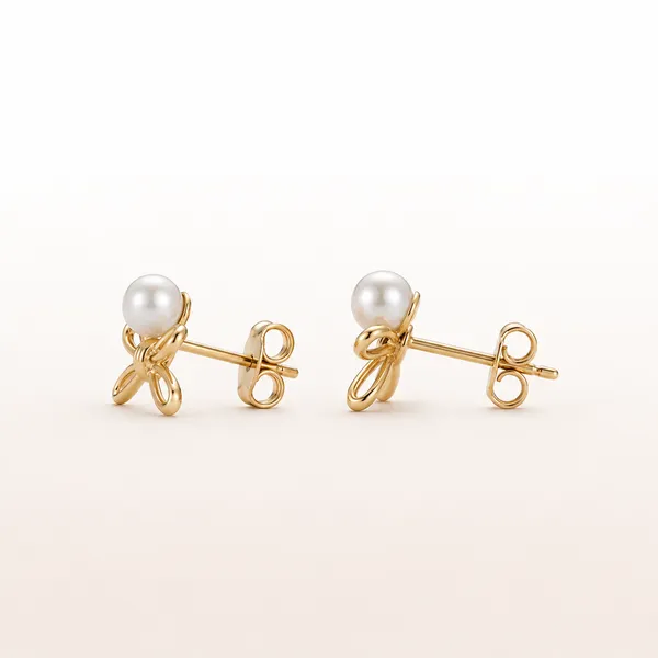Gold_Tone_Pearl_Bow_Stud_Earrings_For_Women