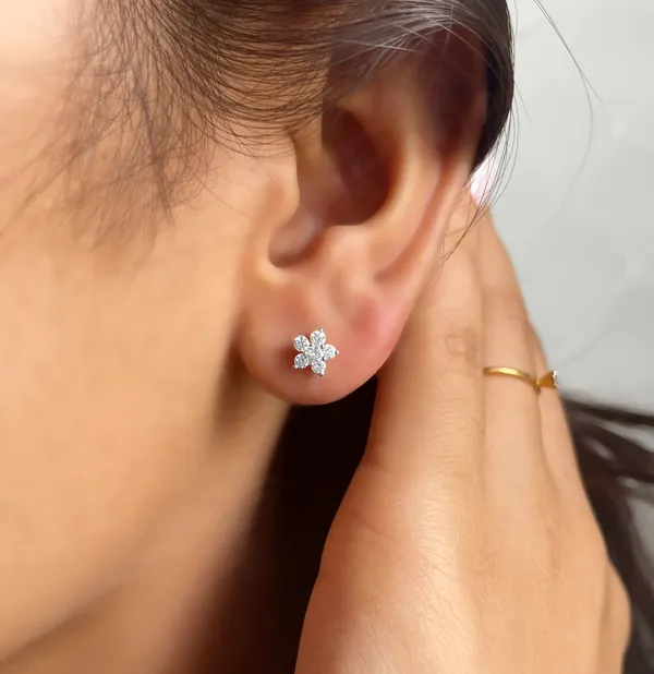 Gold_Tone_Floral_Stud_Earrings_For_Women