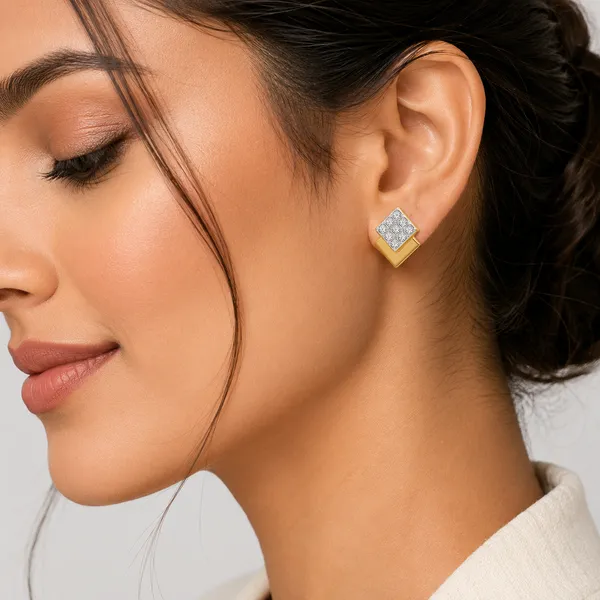 Gold_Tone_Square_Stone_Stud_Earrings_For_Women