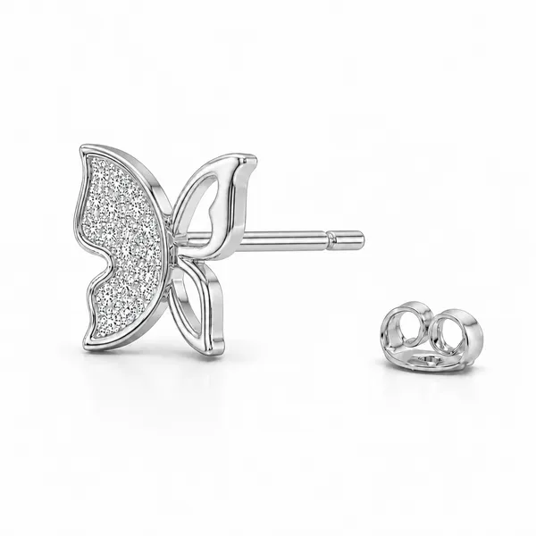 Silver_Tone_Butterfly_Stud_Earrings_For_Women