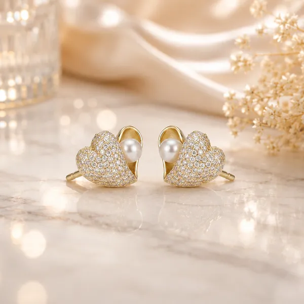 Gold_Tone_Pearl_Stud_Earrings_For_Women