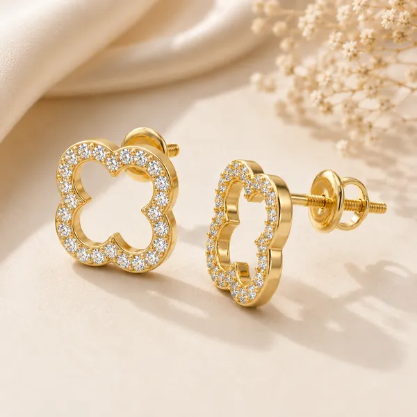 Gold_Tone_Crystal_Clover_Stud_Earrings_For_Women