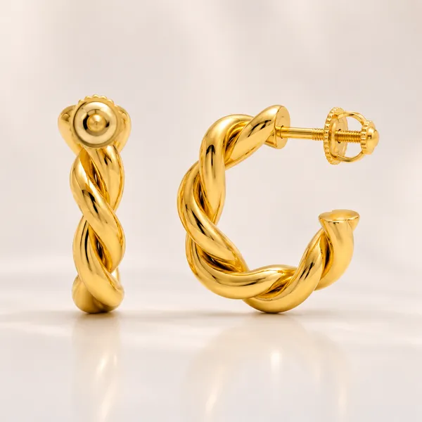 Gold-Tone_Twisted_Hoop_Earrings_For_Women