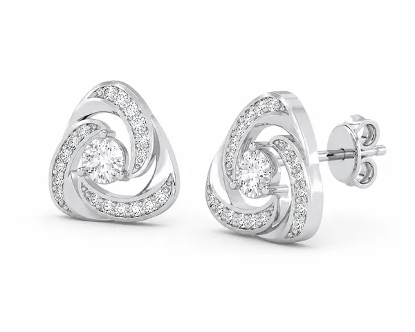 Silver-Tone_Cz_Swirl_Stud_Earrings_For_Women