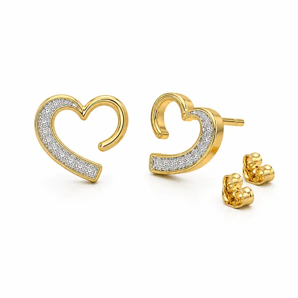 Gold-Tone_Heart_Stud_Earrings_For_Women