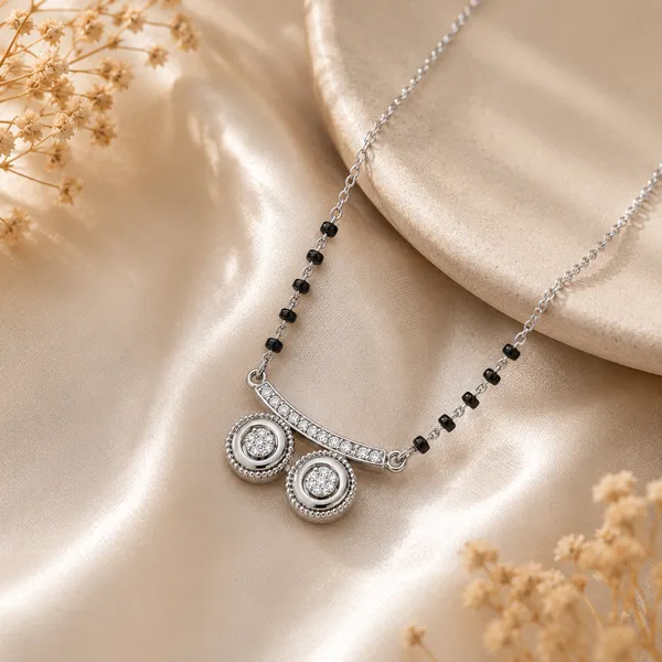 Silver_Tone_Black_Beaded_Pendant_Necklace_For_Women