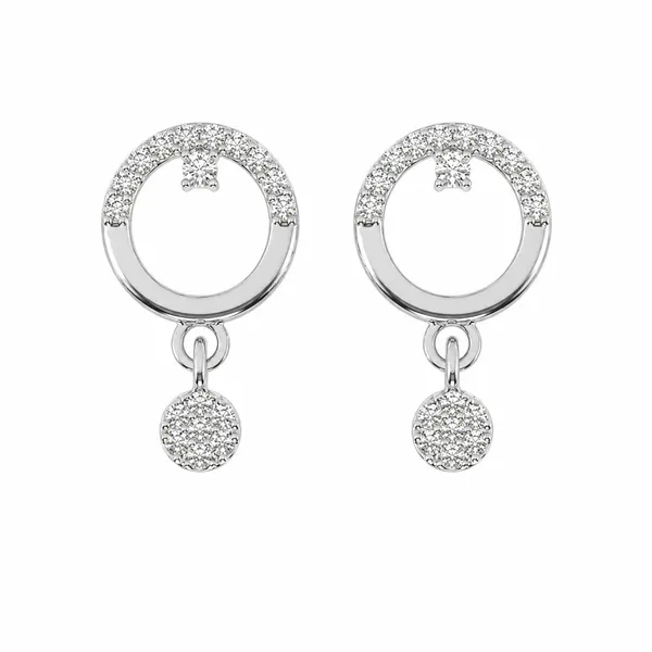 Silver_Tone_Stone_Detailed_Circle_Drop_Earrings_For_Women