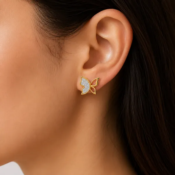 Gold-Tone_Butterfly_Stud_Earrings_For_Women