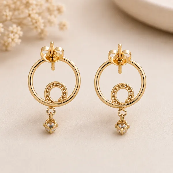 Gold_Tone_Spiral_Crystal_Drop_Earrings_For_Women