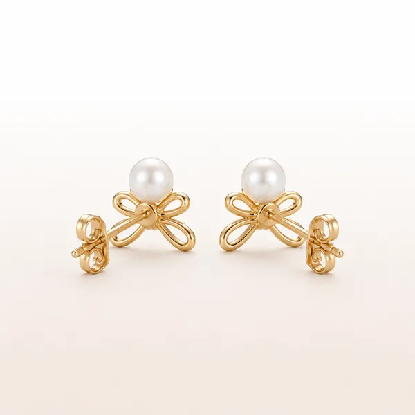 Gold_Tone_Pearl_Bow_Stud_Earrings_For_Women