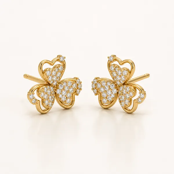 Gold_Tone_Butterfly_Stud_Earrings_For_Women
