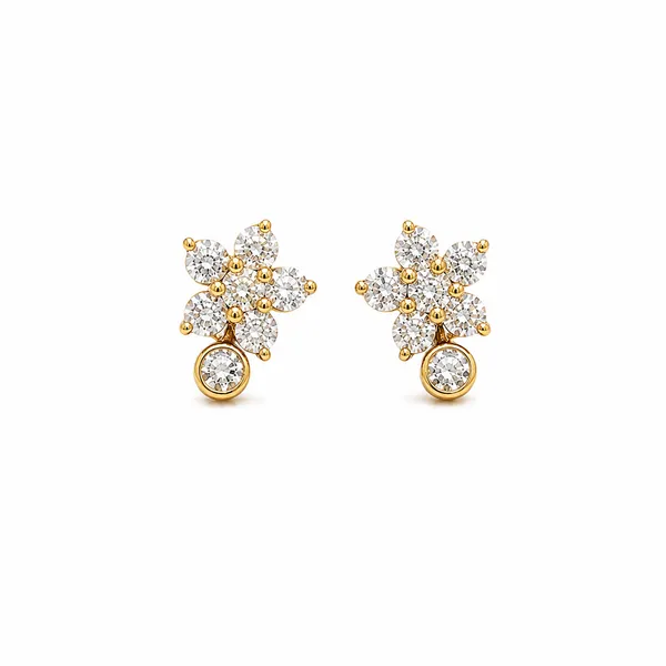 Gold_Tone_Floral_Stone_Stud_Earrings_For_Women