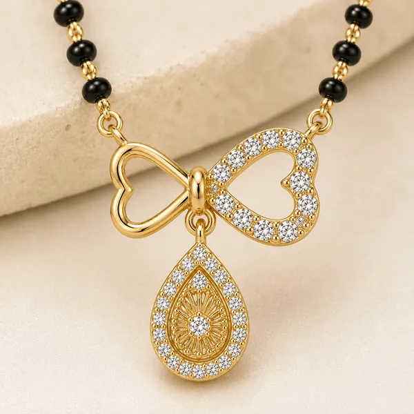 Gold_Tone_Black_Beaded_Heart_Pendant_Necklace