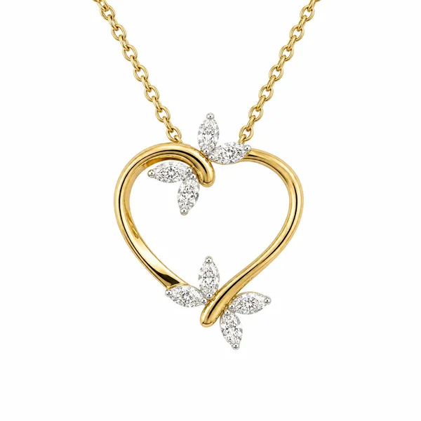 Gold-Toned_Floral_Heart_Pendant_Necklace_For_Women