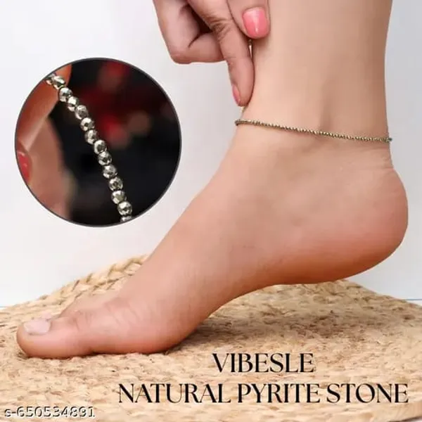 Silver_Pyrite_Beaded_Chain_Anklet_For_Women