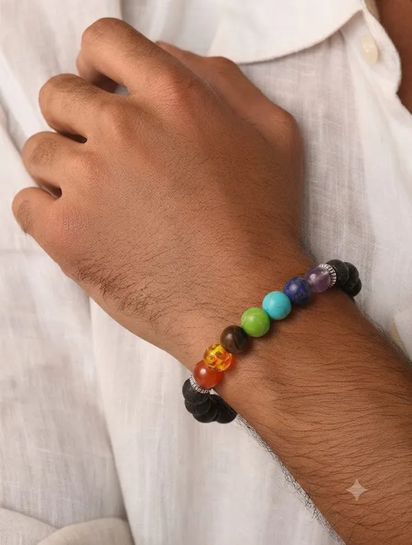 Black_Multicolor_Beaded_Bracelet_for_Men