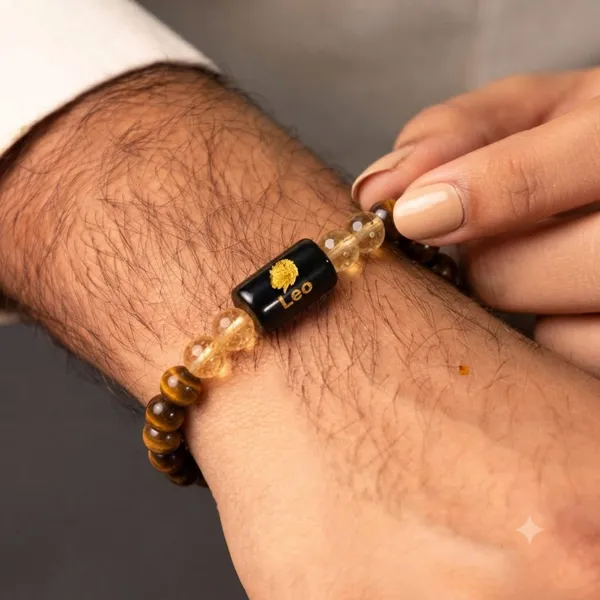 Brown_And_Black_Beaded_Leo_Bracelet_For_Men