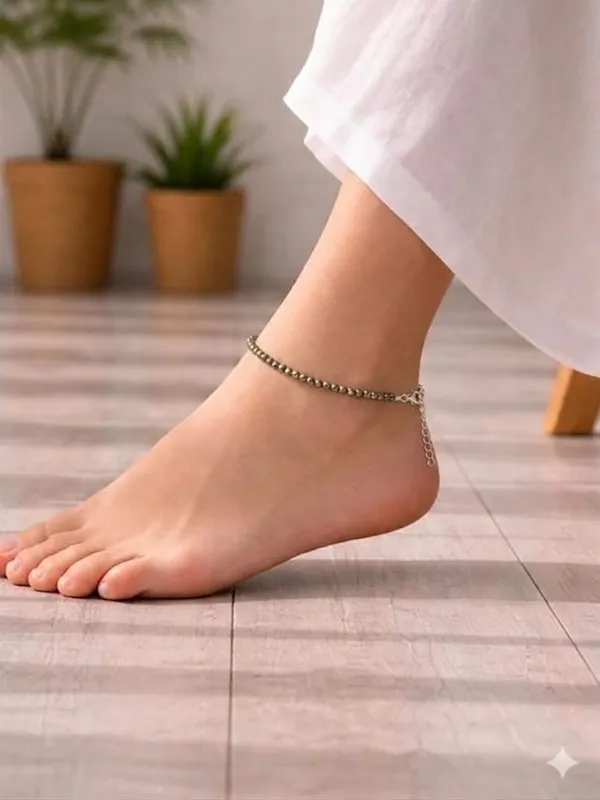 Silver_Pyrite_Beaded_Chain_Anklet_For_Women