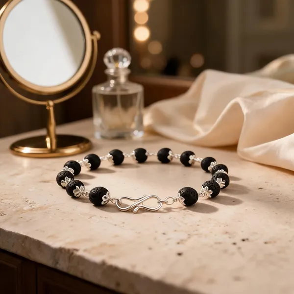 Black_Textured_Beaded_Bracelet_For_Men