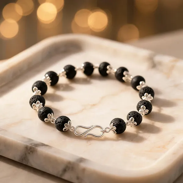 Black_Textured_Beaded_Bracelet_For_Men