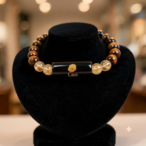Multicolor_Metal_Beaded_Leo_Zodiac_Bracelet_For_Men