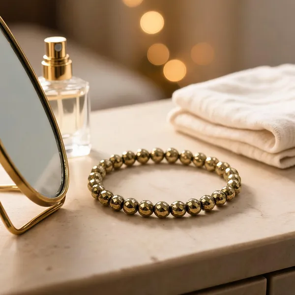 Gold_Pyrite_Beaded_Bracelet_For_Men