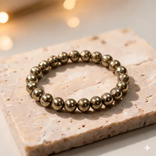 Gold_Pyrite_Beaded_Bracelet_For_Men