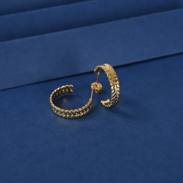 Gold_Plated_Leaf_Texture_Hoop_Earrings