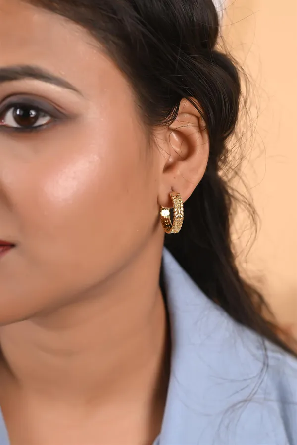 Gold_Plated_Leaf_Texture_Hoop_Earrings
