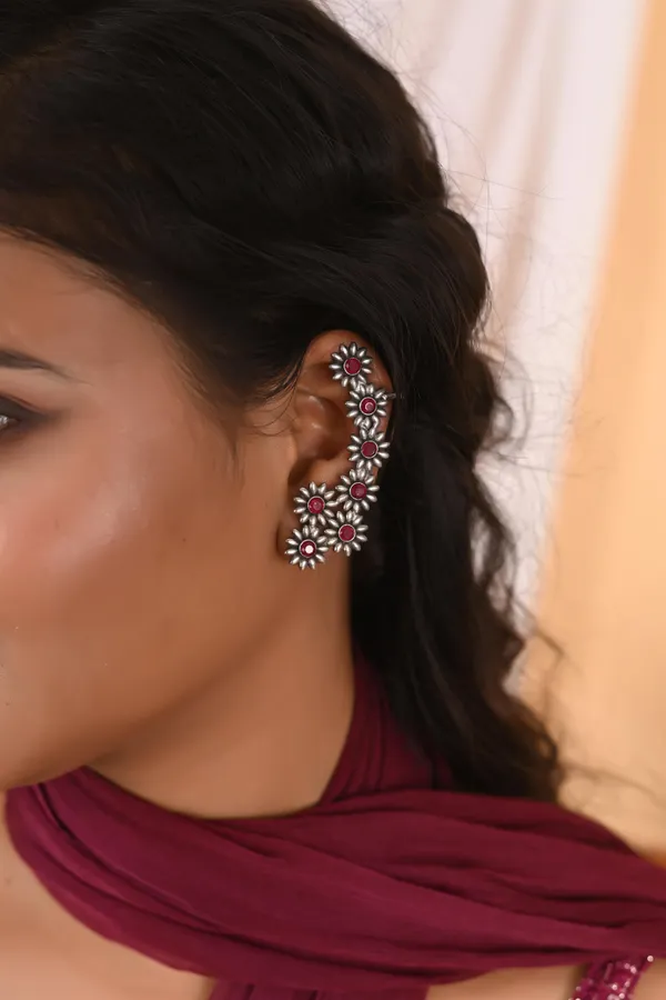 Floral_Silver_Ear_Cuffs