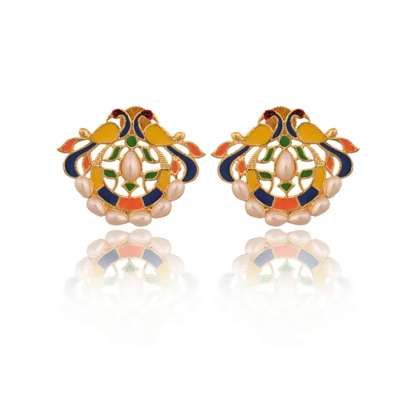 Kundan_&_Enamelled_Ear_Studs