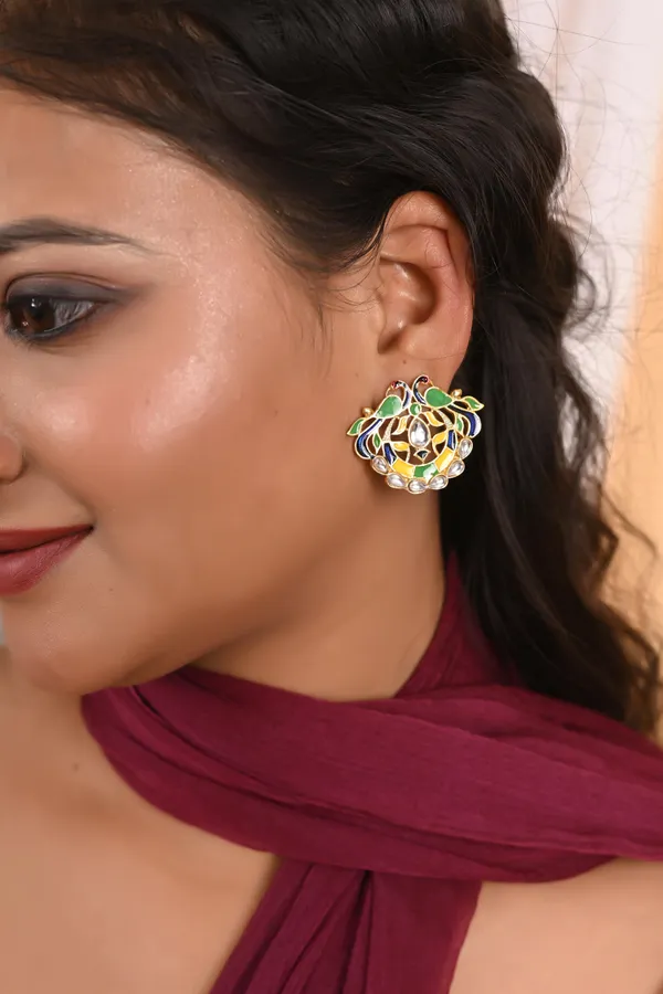 Kundan_&_Enamelled_Ear_Studs