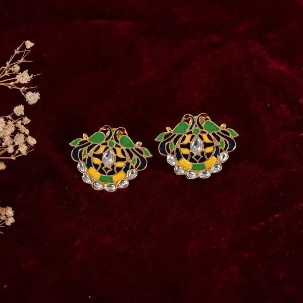 Kundan_&_Enamelled_Ear_Studs