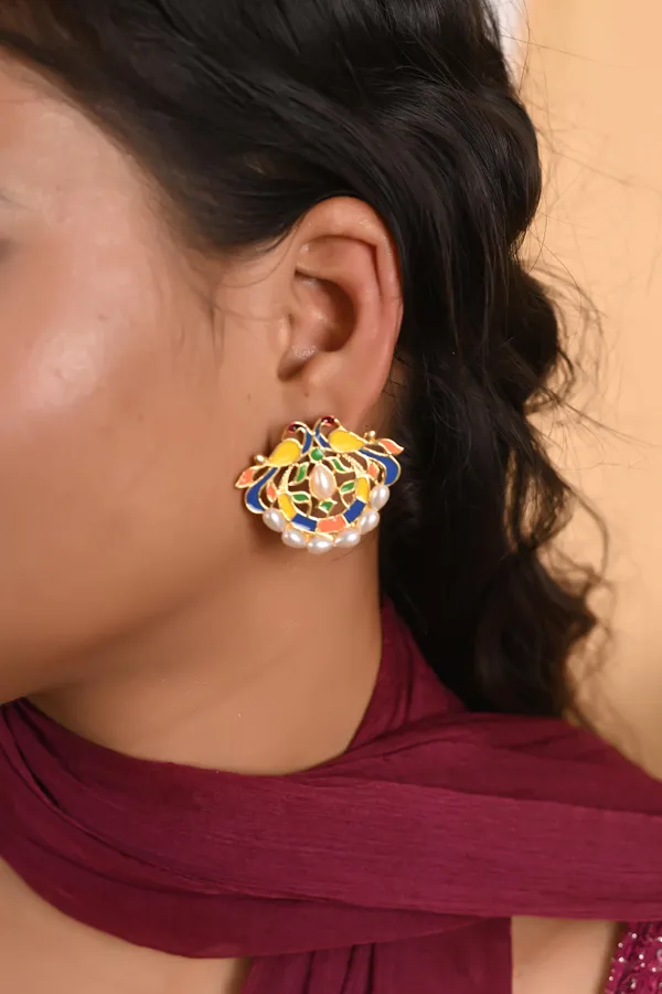 Kundan_&_Enamelled_Ear_Studs