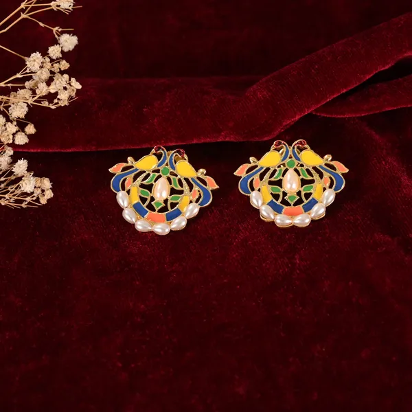 Kundan_&_Enamelled_Ear_Studs
