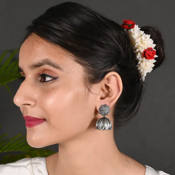 Oxidised_Lotus_Jhumki
