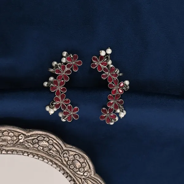 Red_Silver_Oxidised_Ear_cuff
