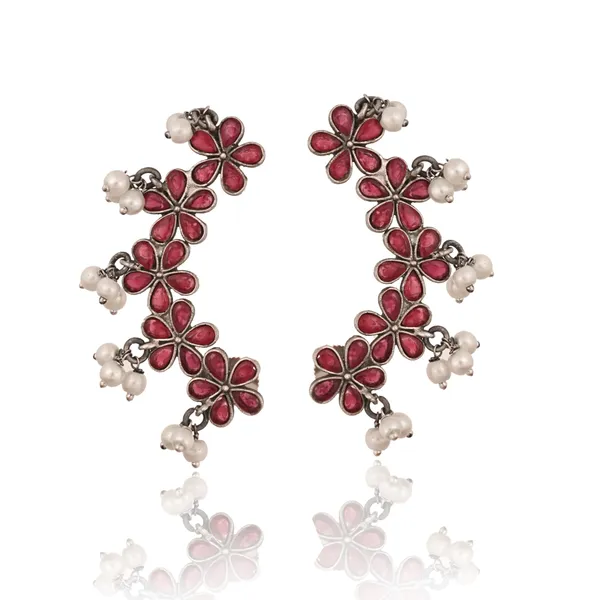 Red_Silver_Oxidised_Ear_cuff