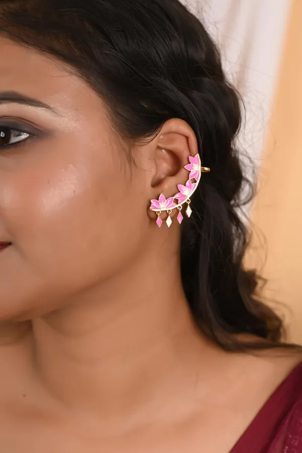 Pink_Lotus_Gold_Plated_Ear_Cuff