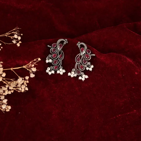 Red_Peacock_Oxidised_Ear_Cuff