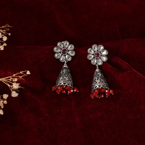 Silver_Oxidised_Jhumki