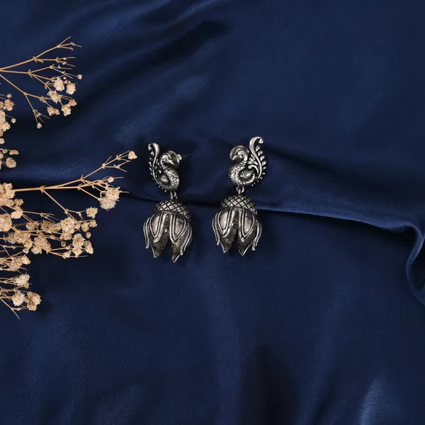 Silver_Oxidised_Jhumki