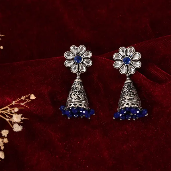 Silver_Oxidised_Jhumki