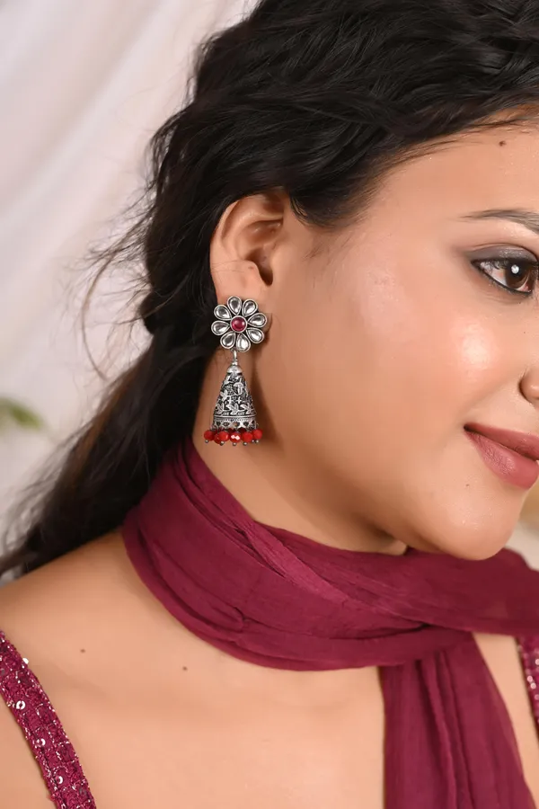Silver_Oxidised_Jhumki