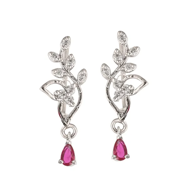 Floral_Vine_Stud_Earrings_with_Pink_Accents