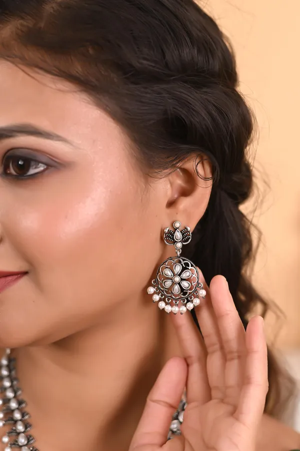 Oxidised_Pearl_Studded_Jewellery_Set